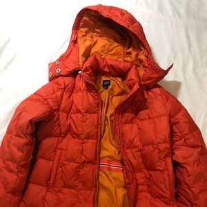 Gap Orange Puffer “Warmest Jacket”